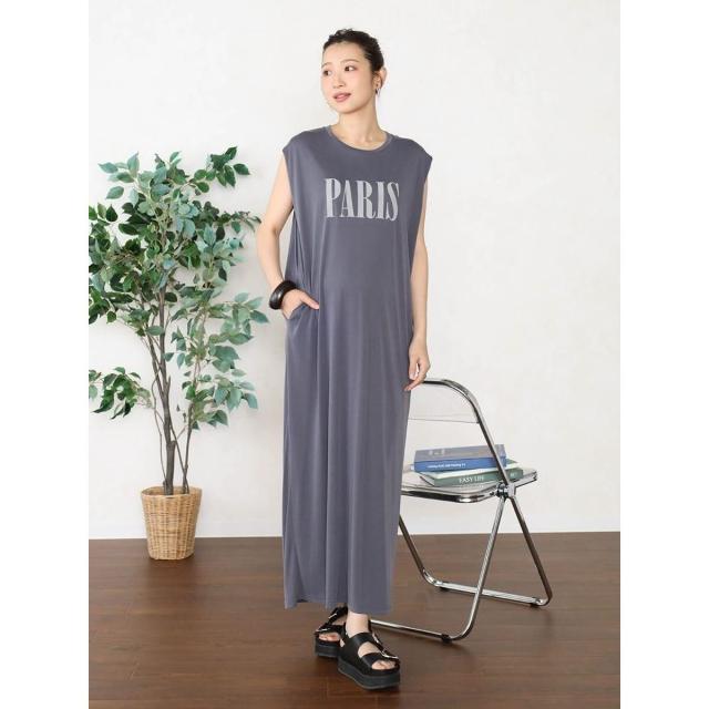 【NEW】ヴァン（Vin）/PARISフロッキーロゴドレープワンピース_12