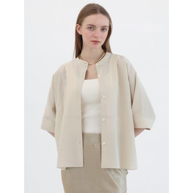 アーガ（Aga）/バンドカラーハーフスリーブシャツ