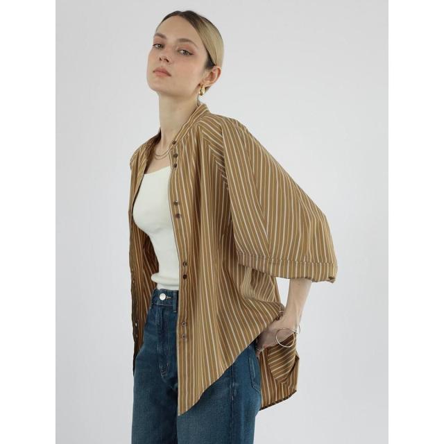 アーガ（Aga）/バルーンスリーブストライプシャツ