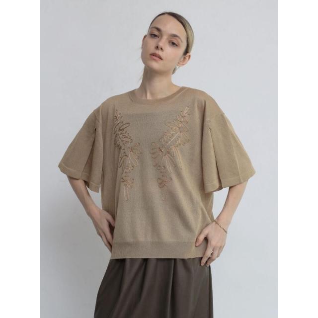 アーガ（Aga）/リボンモチーフ刺繍ラメPO