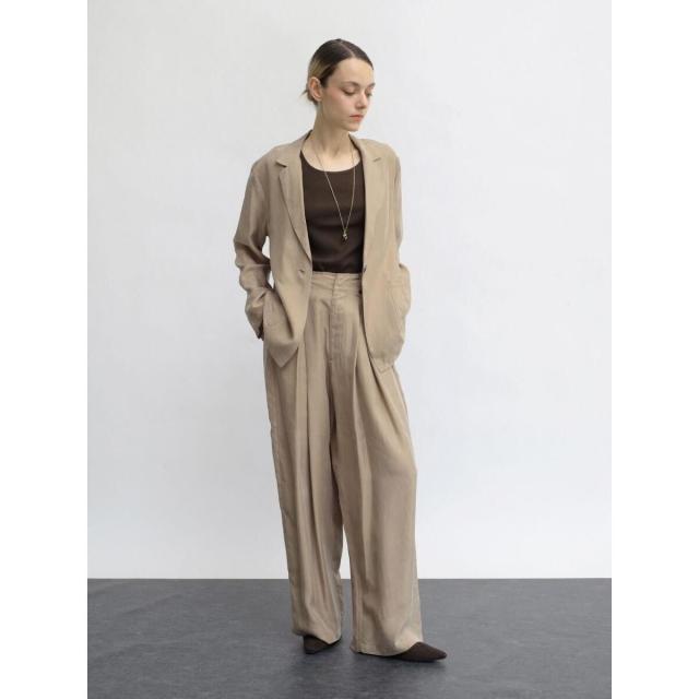 NEW】アーガ（Aga）/キュプラピーチタックワイドパンツ