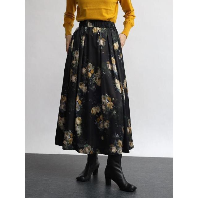 アーガ（Aga）/ヴィンテージフラワープリントタックフレアスカート