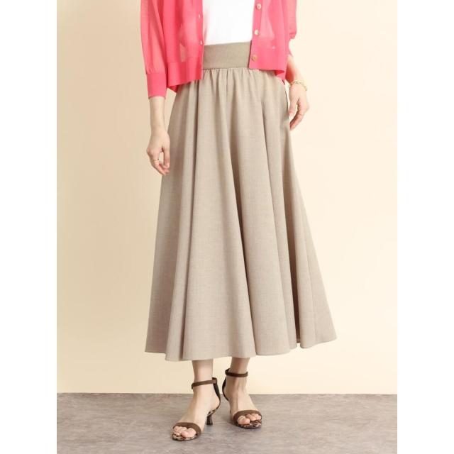 フェンネル（FENNEL）/リネンライクウエストリブフレアスカート フェンネル（FENNEL）/リネンライクウエストリブフレアスカートの通販
