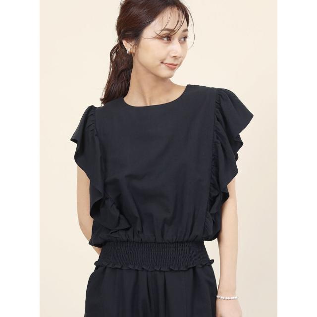 フェンネル（FENNEL）/リネンブレンドラッフルブラウス