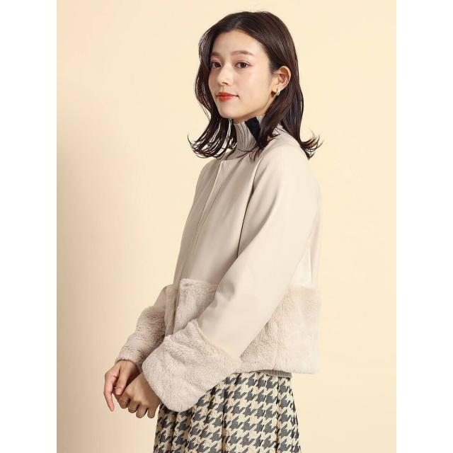 【値下げ】FENNEL ファー ドッキング フェイクレザー ブルゾン 新品未使用 フェンネル（FENNEL）/ファードッキングフェイクレザーブルゾン