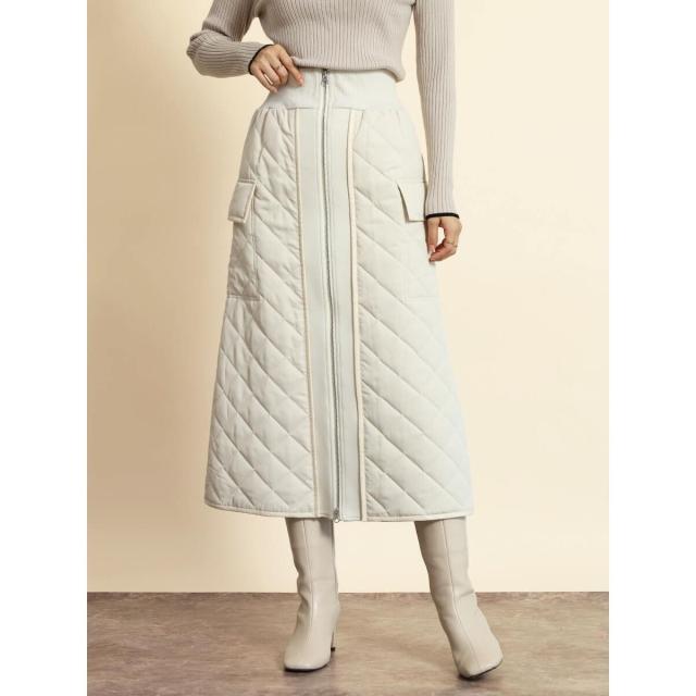 フェンネル（FENNEL）/フロントZIPキルティングスカート