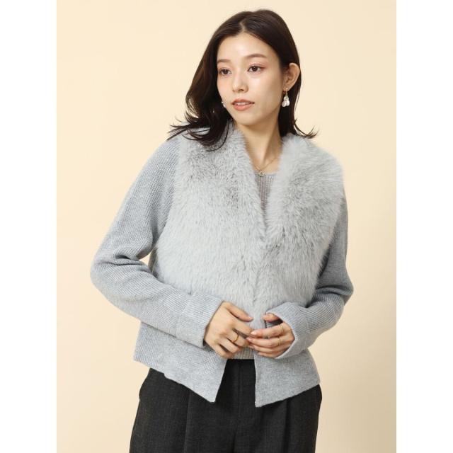 フェンネル（FENNEL）/Vネックファーニットカーディガン