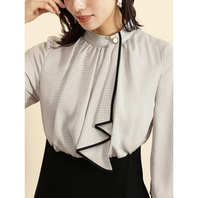 今期タグ付新品　ヤマダヤ　ジャガードスカーフタイワンピース　fennel フェンネル（FENNEL）/ジャガードスカーフタイワンピース