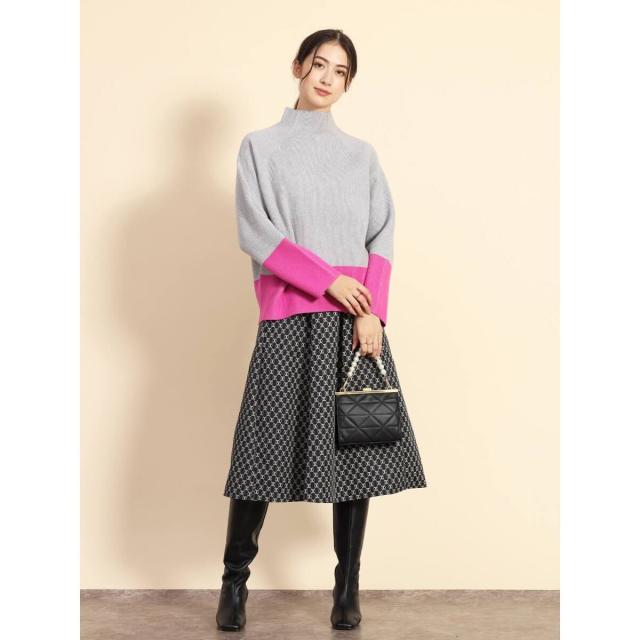 フェンネル（FENNEL）/ボトルネックバイカラーラグランニットの通販は