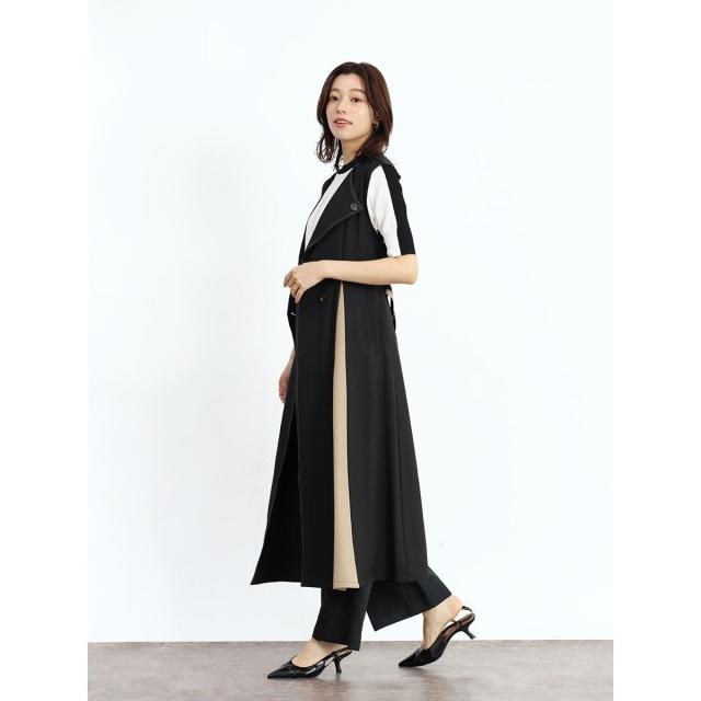 フェンネル（FENNEL）/アシンメトリーラペル配色ジレワンピースの通販