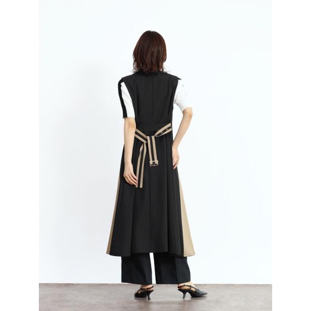 フェンネル（FENNEL）/アシンメトリーラペル配色ジレワンピースの通販