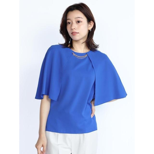 フェンネル（FENNEL）/ネックアクセ付きケープブラウス