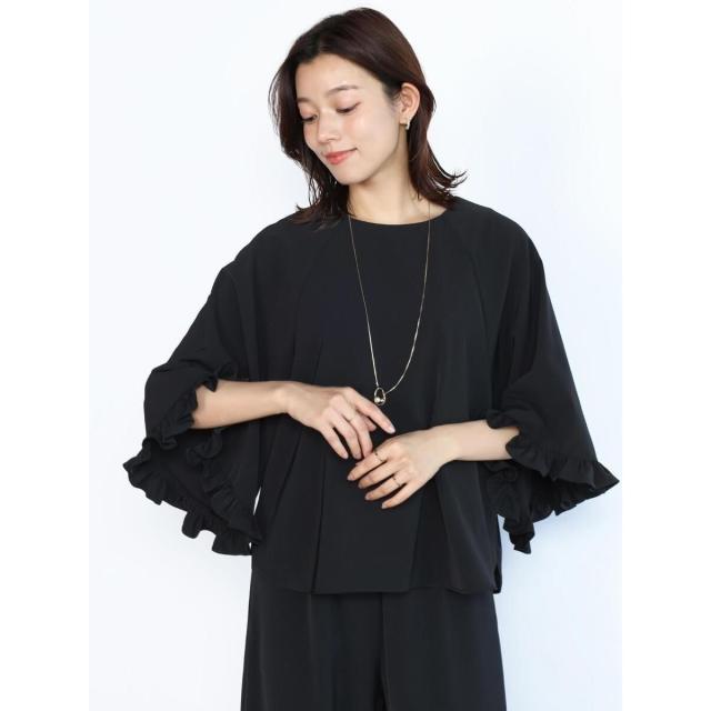 フェンネル（FENNEL）/ストレッチツイルフリル袖ブラウス