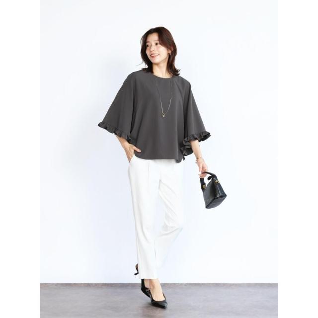 フェンネル（FENNEL）/ストレッチツイルフリル袖ブラウス