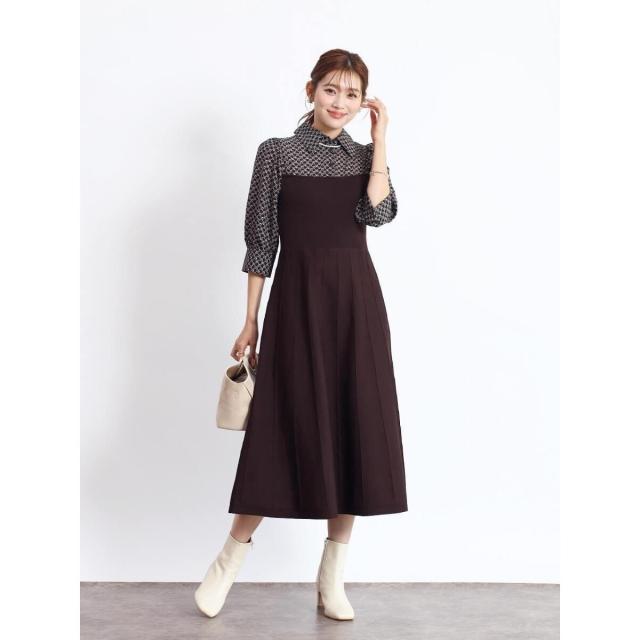 フェンネル（FENNEL）/シャツドッキングニットワンピース_6