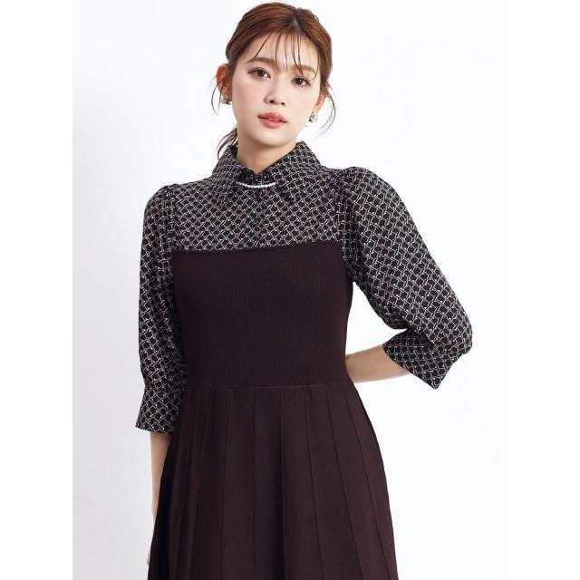 フェンネル（FENNEL）/シャツドッキングニットワンピース_9