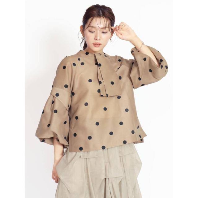 フェンネル（FENNEL）/ボウタイドットブラウス