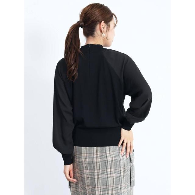 フェンネル（FENNEL）/異素材コンビロングスリーブニットトップス_8