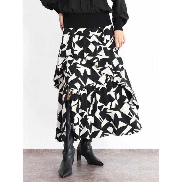 フェンネル（FENNEL）/ジオメトリックランダムティアードスカート