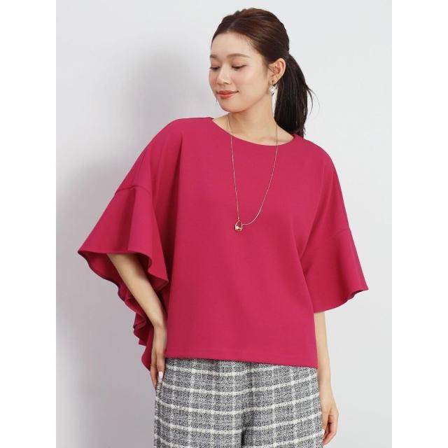 フェンネル（FENNEL）/ラッフルスリーブストレッチブラウス