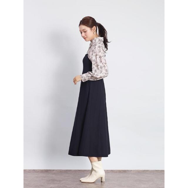 【NEW】フェンネル（FENNEL）/配色ニットドッキングワンピース NEW】フェンネル（FENNEL）/花柄ドッキングニットワンピース