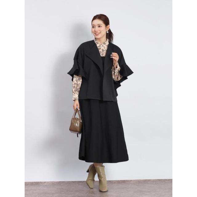 NEW】フェンネル（FENNEL）/花柄ドッキングニットワンピース