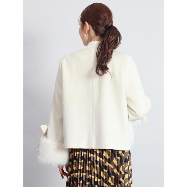 フェンネル（FENNEL）/リボン袖ファーアクセントショートコート