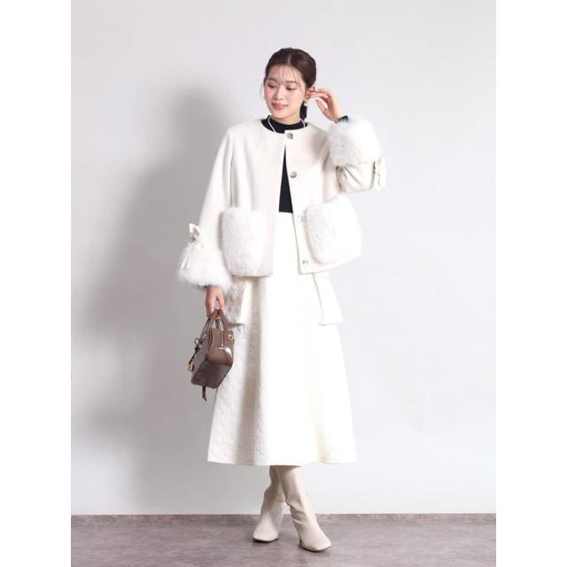 フェンネル（FENNEL）/リボン袖ファーアクセントショートコート