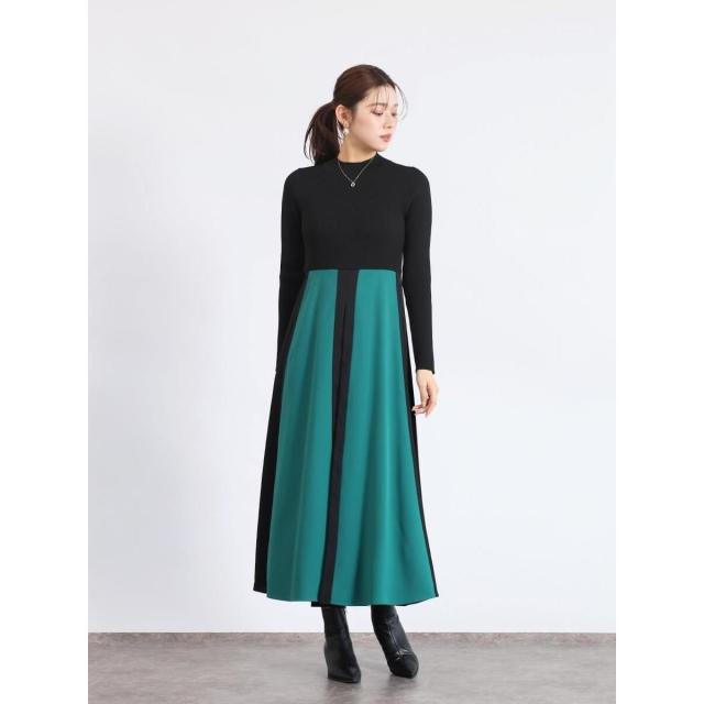 【NEW】フェンネル（FENNEL）/配色ニットドッキングワンピース