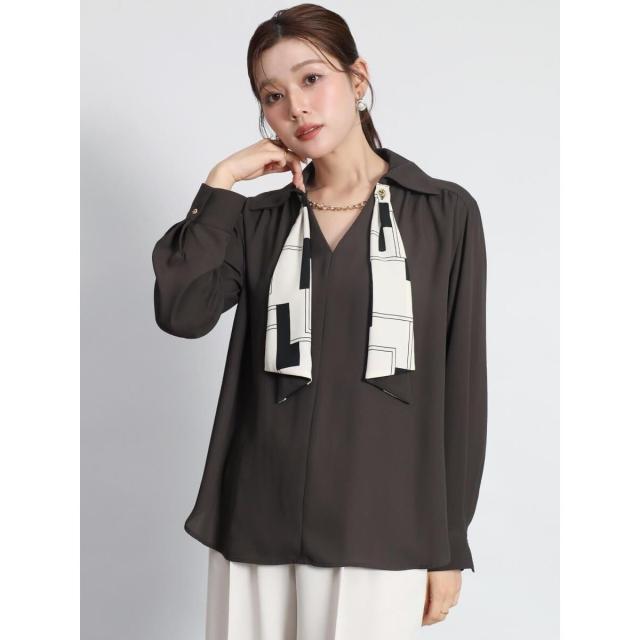 【NEW】フェンネル（FENNEL）/チェーンスカーフタイスキッパーブラウス