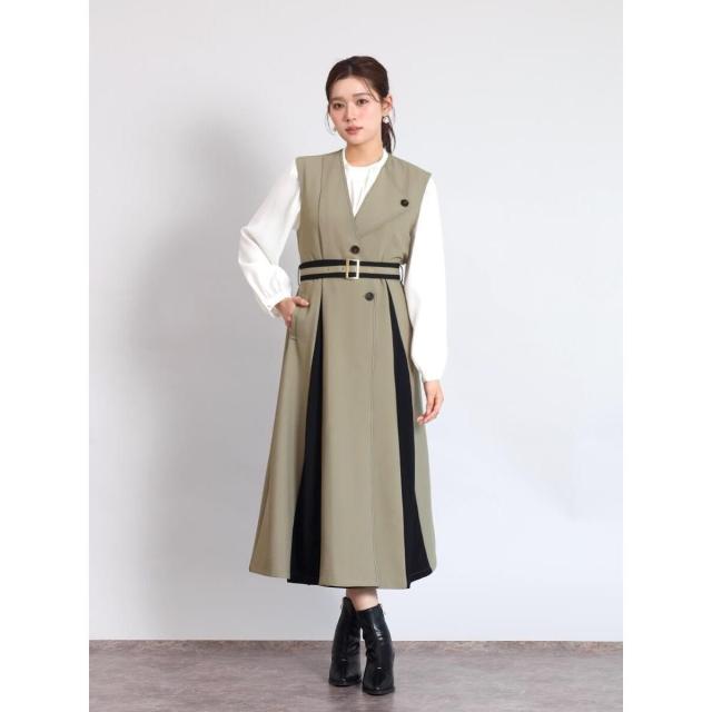 【NEW】フェンネル（FENNEL）/配色Aラインジレワンピ