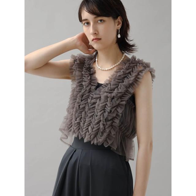 プチローブ（petirobe）/ボリュームフリルチュールベスト