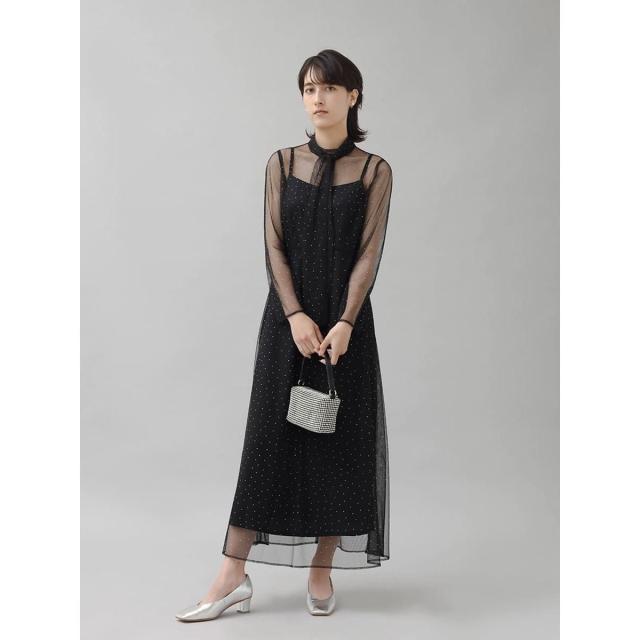 プチローブ（petirobe）/ラインストーンチュールボウタイドレス