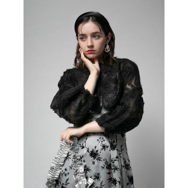 プチローブ（petirobe）/バルーンスリーブシアーカーディガン