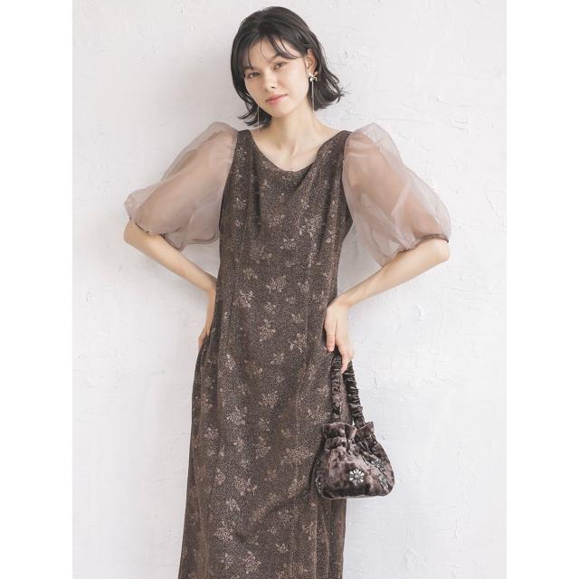 プチローブ（petirobe）/パフスリーブラメフラワードレスの通販はau