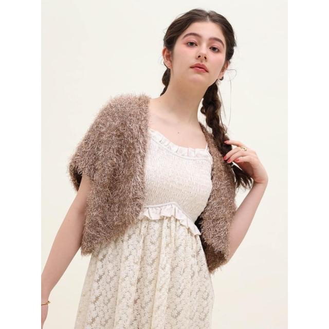 プチローブ（petirobe）/ラメシャギーニットボレロ