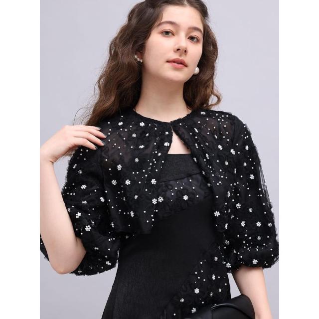 プチローブ（petirobe）/フラワービジューバルーンスリーブボレロ