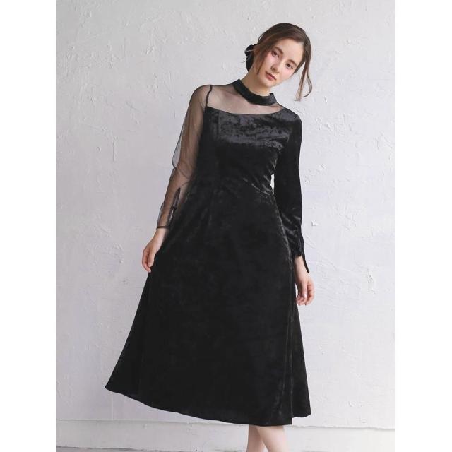 【NEW】プチローブ（petirobe）/アシメベロアワンピース