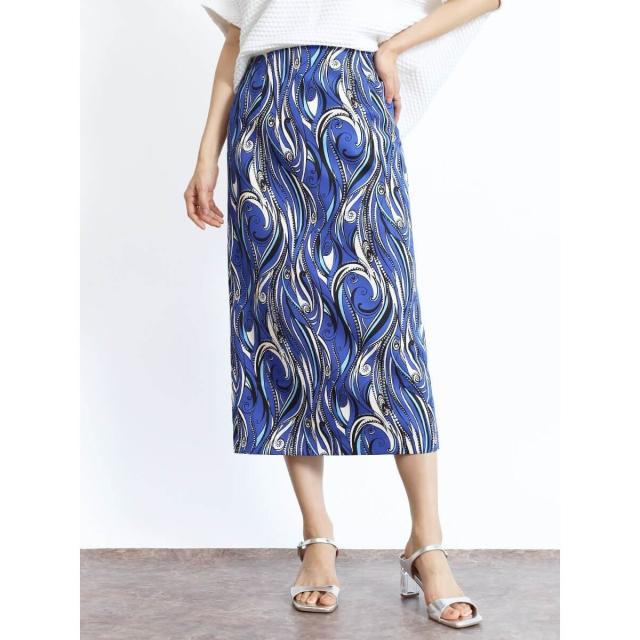 シャネル フランス製 ミディ丈 プリーツスカート 36 濃紺 CHANEL  