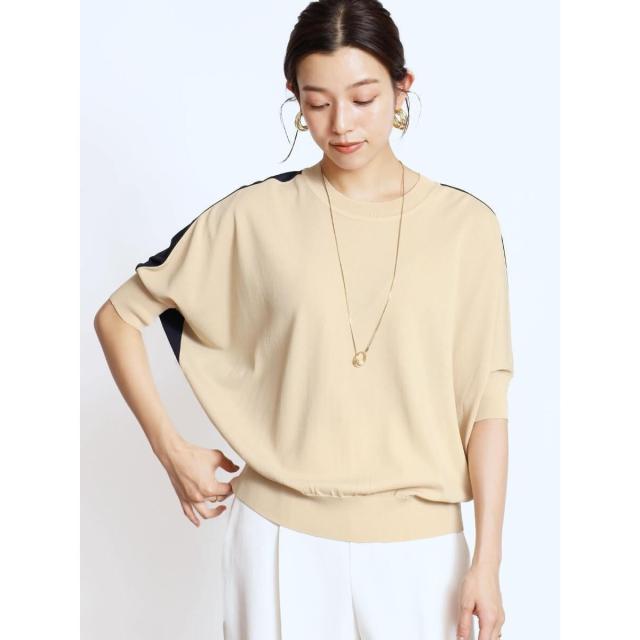 グランターブル（GRANDTABLE）/ハイゲージドルマンバイカラーニット