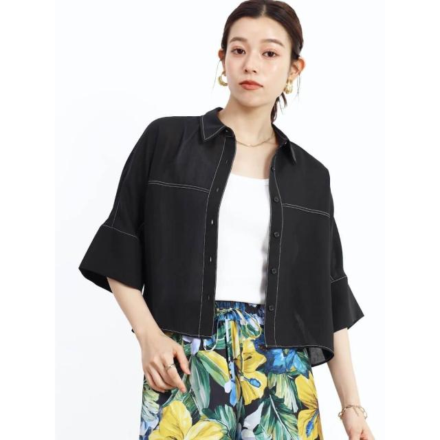 グランターブル（GRANDTABLE）/ステッチデザインショートシャツ グラン