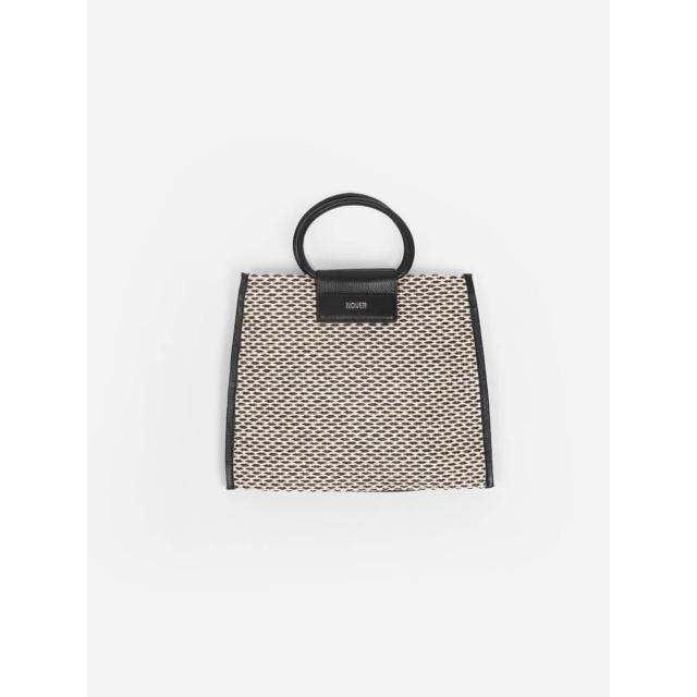 ヌエール（nouer）/【ta−bru】リングハンドルバッグ(black×offwhite)