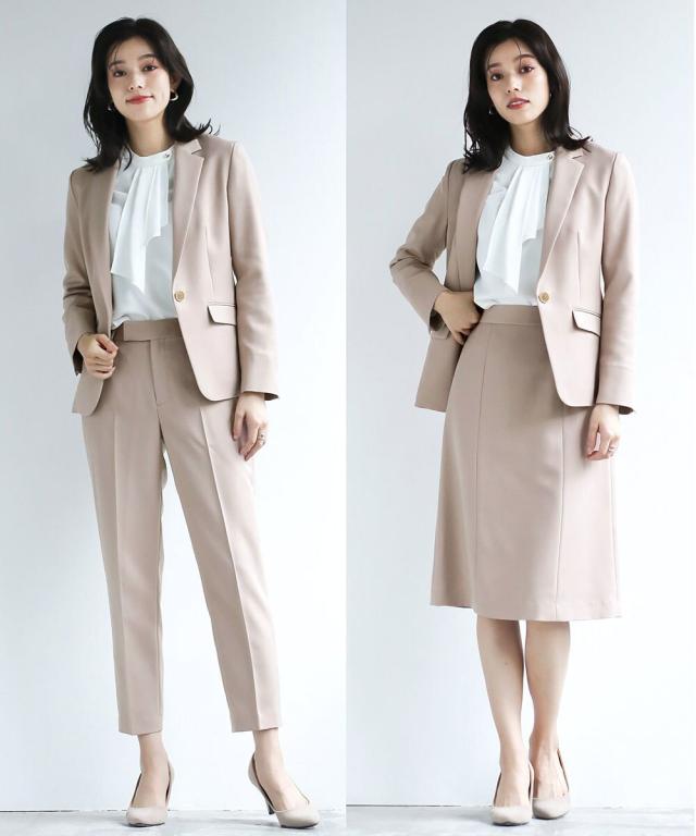 ホワイトジョーラ（WHITE JOOLA）/【洗濯可♪ストレッチ♪シワレス♪】テーラードジャケット＆テーパードパンツ＆Aラインスカート3SET