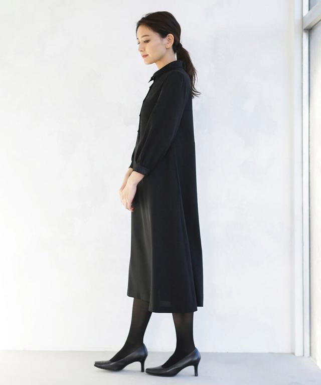ホワイトジョーラ（WHITE JOOLA）/【洗濯機で洗える】喪服　WEB限定/胸元レース切り替えデザインブラックフォーマルワンピース_10