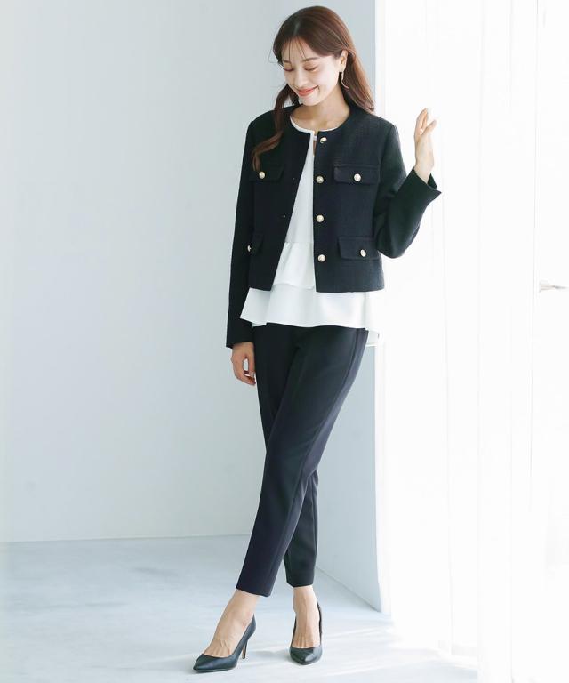 ホワイトジョーラ（WHITE JOOLA）/【接触冷感】パール調キーネック