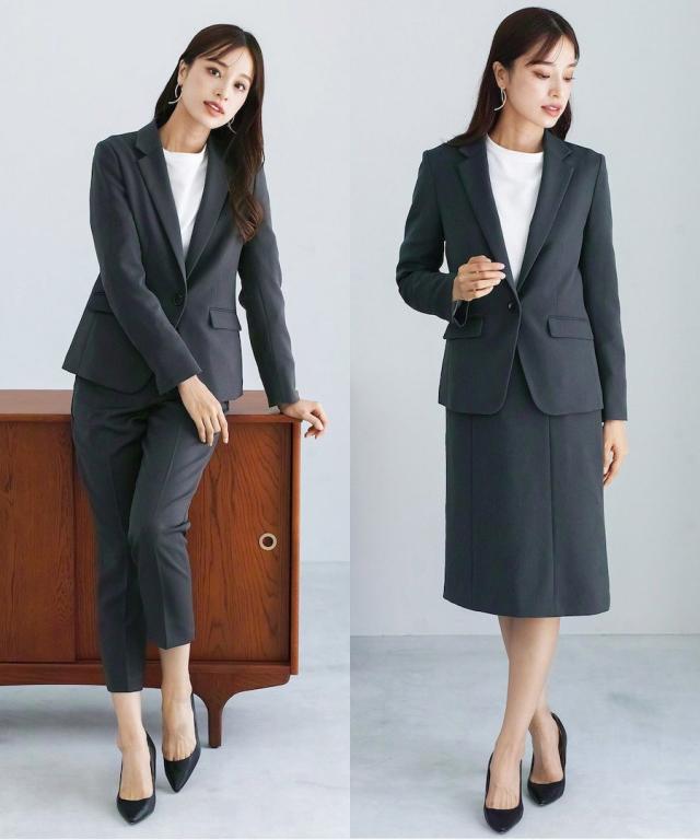 ホワイトジョーラ（WHITE JOOLA）/新色【洗濯可♪ストレッチ♪シワレス♪】テーラードジャケット＆テーパードパンツ＆AラインスカートSET