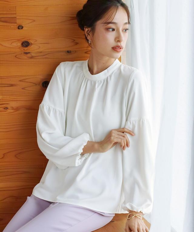 ホワイトジョーラ WHITE JOOLA 【 一枚でサマになる 】 ソフトデシン・バルーンスリーブブラウス （グレイッシュブルー） 楽天市場】ホワイトジョーラ WHITE JOOLA 【 一枚でサマになる
