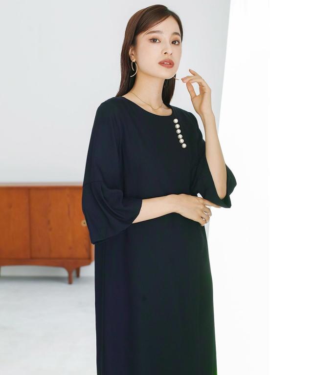 REPLETE リプリート　結婚式　ドレス　レディース　ワンピース　フォーマル リプリート/Replete レーススリーブネックレス付ワンピース