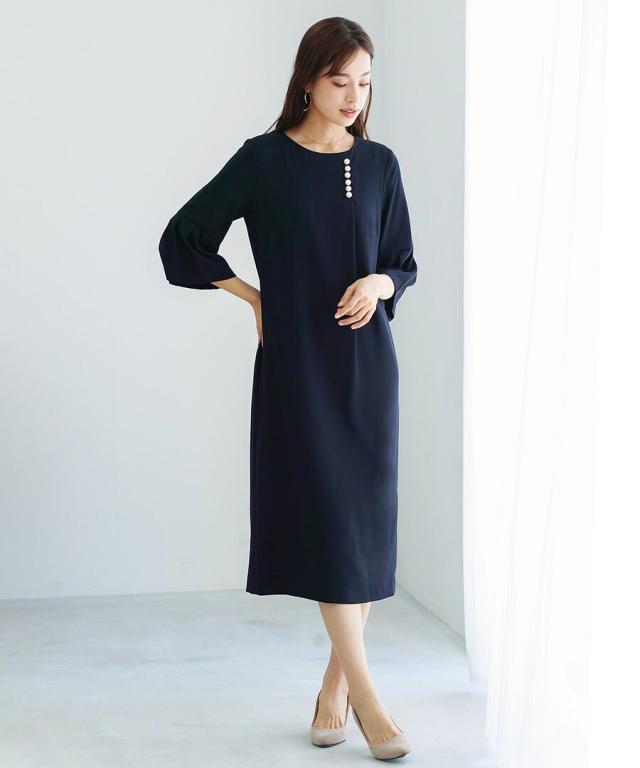 REPLETE リプリート　結婚式　ドレス　レディース　ワンピース　フォーマル リプリート/Replete タックフレアーネックレス付ロング