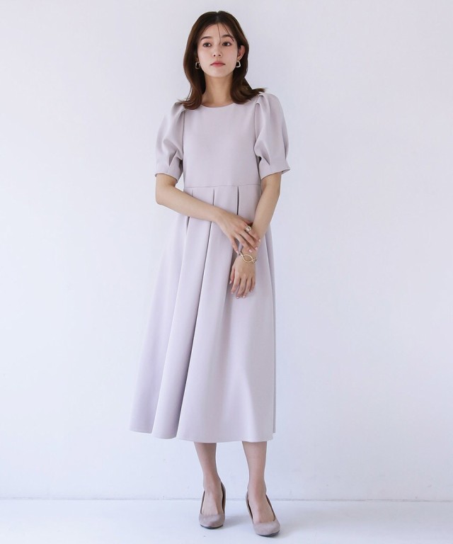 エミリアン（Emilyan）/【UVカット！接触冷感！手洗い可！ストレッチ！】つやポンチ・バックパール調フレアーワンピースの通販は